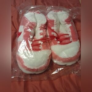 Fluffy Pink and White Shoes